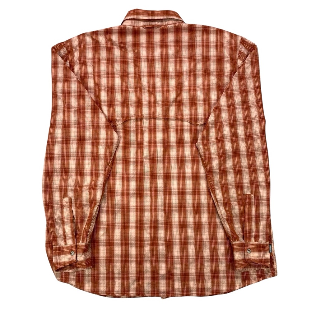 Simms Big Sky Men’s L Orange Plaid Long Sleeve Fishing Shirt Vented - Picture 6 of 9